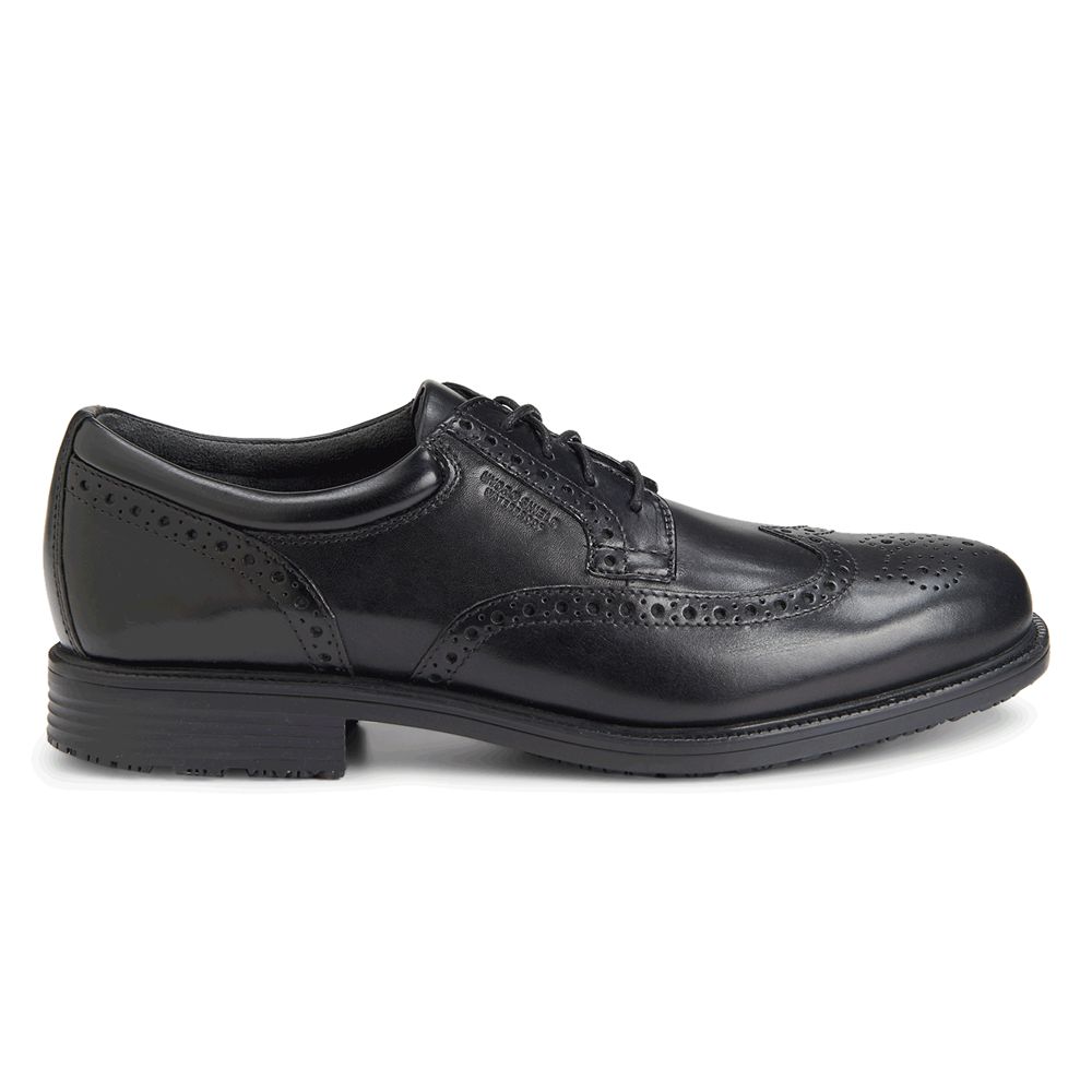 Rockport Lead The Pack Waterproof Wingtip - Mens Oxfords - Black - NZ (XRC-150324)